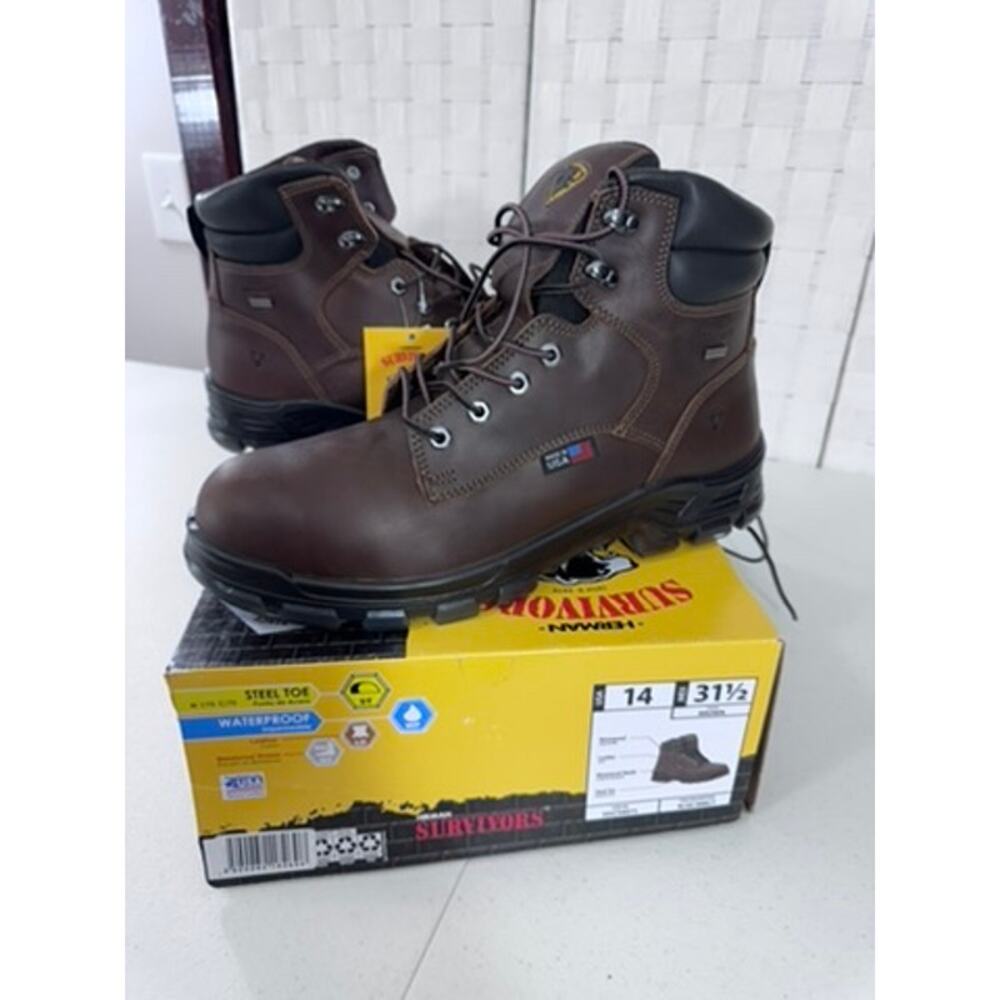 NWT!! "Herman" SURVIVORS Mens Work Boots ,SZ 14, USA, Oil & Slip Resistant‎
